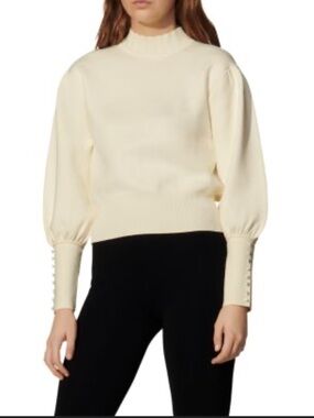 Sandro Raphael Mockneck Cream
Sweater with Button-Cuff Sleeves, NEW